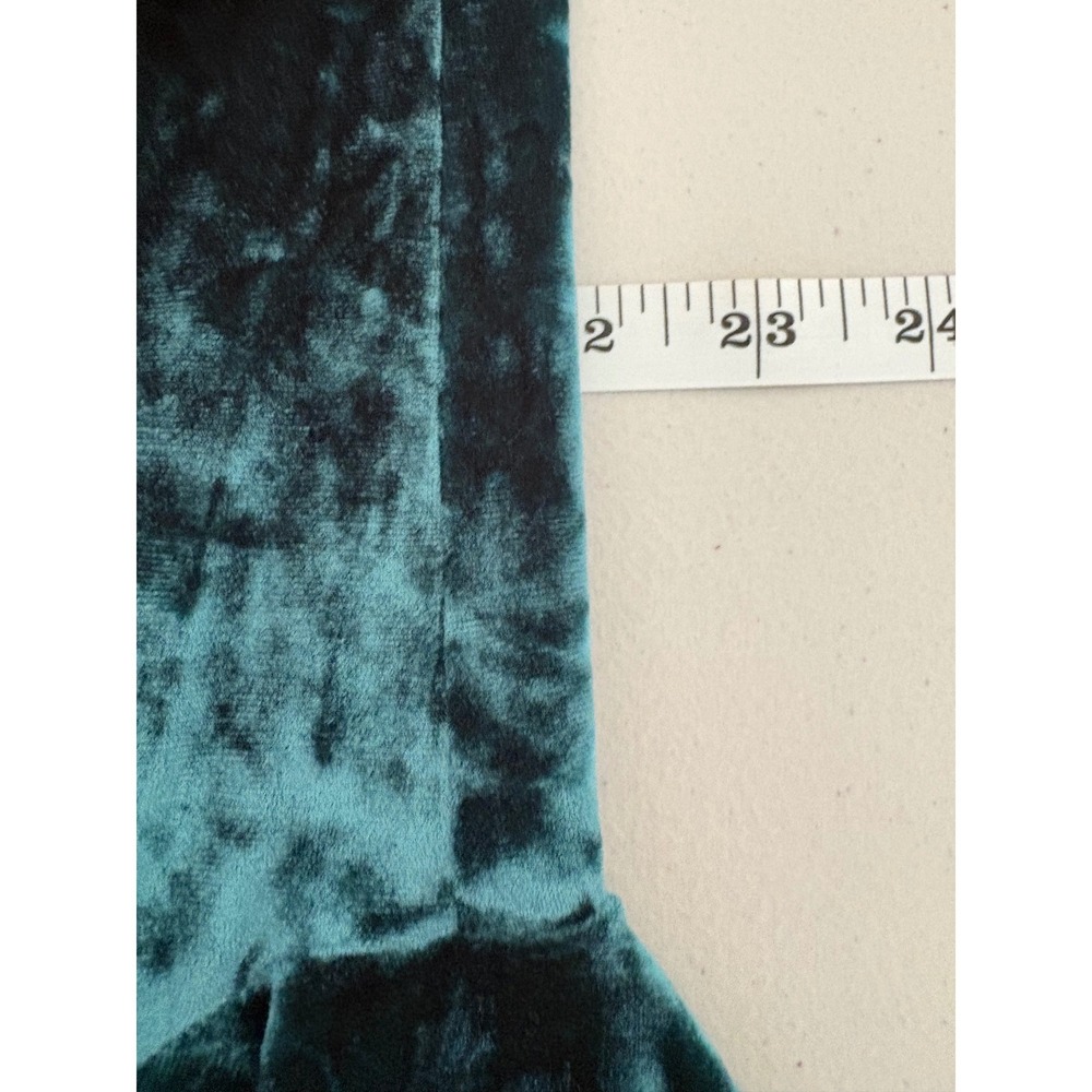 Cato Women XL Teal Crushed Velvet Duster Cardigan Open Front Longline Blazer - Picture 6 of 10
